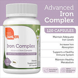 Zahler - Iron Supplement with Vitamin C - Capsule Iron Pills for Women and Men - High Absorption, Easy on Stomach, Kosher Ferrous Iron Supplements with Vitamins C, B12, Folate & More - 100 Count