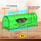 4 Pack 93 Holes Humane Mouse Traps Indoor for Home/Outdoor, Live Catch and Release Mice Traps, No Kill Mouse Catcher, Easy to Set and Reusable Humane Trap, Safe for Families and Pets