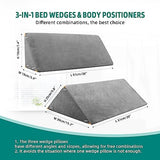 TYYIHUA Bed Wedges & Body Positioners for Elderly and Adults (3 in 1), 40 Degree Triangle Wedges for Bed Positioning, Side Wedge Pillows for After Surgery, Bed Wedges for Bedsores, Wedges for Body