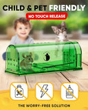 Motel Mouse Humane Mouse Traps No Kill Live Catch and Release 4 Pack - Reusable, Easy to Use & Clean, No Touch Release, Sensitive Includes Cleaning Brush, Instruction Manual & Video - Mousetrap Indoor