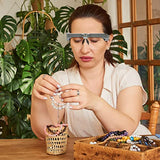 MagniPros See Things Differently Head Magnifying Glasses, Headband Magnifier with Comfy Padding, 2 Ultra Bright LEDs, 4 Detachable Lenses 1.5X, 2.5X, 3.5X, 5X for Close Work, Crafts, Repair & Reading