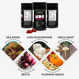 BDE Wildcrafted Sea Moss Gummy Maca Root, Beets, Lions Mane Mushroom, Vitamin D + E - Vegan Collagen, Zinc, Immunity & Detox, Gut Health - 60 Count