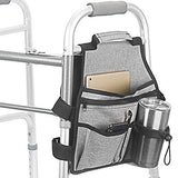Side Walker Bags,Walker Organizer Pounch for Rollator and Folding Walkers,Walker Side Accessories for Elderly, Seniors, Handicap, Disabled (Double Sided) (Grey)