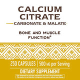 Nature's Way Calcium Citrate - 500 mg Calcium per 2-Capsule Serving - For Bone Health & Muscle Function* - Blend of Citrate, Carbonate & Malate - Gluten Free - 250 Capsules, Pack of 2