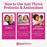 Just Thrive Probiotic & Antioxidant Supplement - 100% Spore-Based Digestive and Immune Support - Gluten Free, 30 Caps