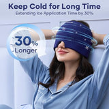 Migraine Headache Relief Cap, Qnoon Headache Migraine Cap Hat, Odorless Ice Pack for Injuries Reusable with Hot/Cold Gel for Migraine and Stress Relief