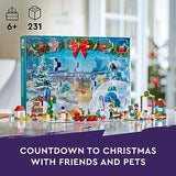 LEGO Friends 2023 Advent Calendar 41758 Christmas Holiday Countdown Playset, 24 Collectible Daily Surprises Including 2 Mini-Dolls and 8 Pet Figures