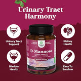 D Mannose with Cranberry Extract Capsules - D Mannose Capsules for Kidney Cleanse and Urinary Tract Health for Women - D-Mannose 1000mg Capsules Per Serving with Hibiscus & Dandelion (2 Months)