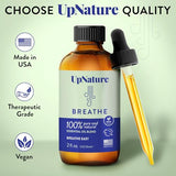UpNature Breathe Essential Oil Blend 2 OZ Breathe Easy for Allergy, Sinus, Cough and Congestion Relief - Therapeutic Grade, Undiluted, Non-GMO, Aromatherapy with Dropper