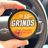 Grinds Coffee Pouches | 3 Cans of Cinnamon Whiskey | 18 Pouches Per Can | 1 Pouch eq. 1/2 Cup of Coffee (Cinnamon Whiskey)