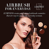 LUMINESS Silk Airbrush Spray Foundation Makeup Starter Kit - Full Coverage Foundation, Primer & Dual-Sided Buffing Brush - Buildable Coverage, Anti-Aging Formula Hydrates & Moisturizes (Shade - Light Warm)