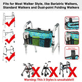 Update Walker Bag Hand Free Storage Bag Walker Attachment Handicap Basket Pouch for Rollator, Wheelchair, Folding Walkers (Plaid Blue)