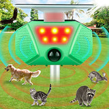 Ultrasonic Animal Repeller, Solar Ultrasonic Repeller Outdoor, Squirrel Animal Repellent with Motion Sensor and Flashing Light,Raccoon Repellent Outdoor Animal Deterrent Dog Cat Deer Bird Protect Yard