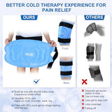 REVIX 20‘’ XXXL Knee Ice Pack Wrap Around Entire Knee After Surgery, Large Ice Pack for Knee Pain Relief, Reusable Ice Wraps for Knee for Replacement Surgery, Swelling, Sports Injuries
