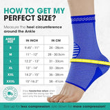 Modvel 2 Pack Ankle Brace Compression Sleeve | Injury Recovery, Joint Pain | FSA or HSA eligible | Achilles Tendon Support, Plantar Fasciitis Foot Socks with Arch Support