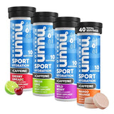Nuun Sport + Caffeine Electrolyte Tablets for Proactive Hydration, Mixed Flavor Box, 4 Pack (40 Servings)