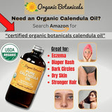 Organic Botanicals, Pure Calendula Salve Healing Balm - Calendula Cream Healing Ointment Hand Salve Ointment from Local Organic Calendula Flowers, Calendula Gel Eczema Ointment, Certified Organic 4 Oz