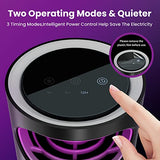COKIT Indoor Insect Trap, Catch Insect with Suction, Bug Light and Sticky Glue, Catcher & Killer for Mosquito, Gnat, Moth, Fruit Flies, Non-Zapper Traps for Home with Adapter, Glossy Black