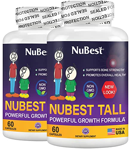 NuBest Tall - Powerful Formula for Strong Bones, Immunity & Healthy Development with Calcium, Collagen & Herbs - for Children (5+) & Teens Who Don’t Drink Milk Daily - 2 Pack | 2 Months Supply