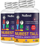 NuBest Tall - Powerful Formula for Strong Bones, Immunity & Healthy Development with Calcium, Collagen & Herbs - for Children (5+) & Teens Who Don’t Drink Milk Daily - 2 Pack | 2 Months Supply