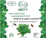 Minty Insect & Pest Control, Powerful & Natural 5% Peppermint Oil Spray for Ants, Spiders, Bed Bugs, Dust Mites, Roaches and More - Indoor and Outdoor Use, 16 fl oz Pint