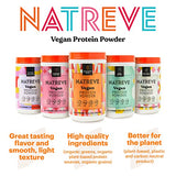Natreve Vegan Protein Powder - 25g Plant Based Protein Powder with Probiotics and Amino Acids - Gluten Free Peanut Butter Parfait, 18 Servings