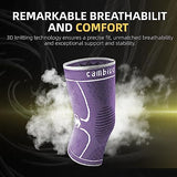 CAMBIVO 2 Pack Knee Brace, Knee Compression Sleeve Support for Men and Women, Knee Pads for Running, Hiking, Meniscus Tear, Arthritis,Joint Pain Relief (Purple,Small)