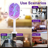 4 Pcs Electric Fly Swatter Bug Zapper Racket 2 in 1 USB Rechargeable Mosquito Racket 3000v High Powered Mosquito Killer for Indoor Outdoor Home Bedroom Kitchen Patio Office Insect