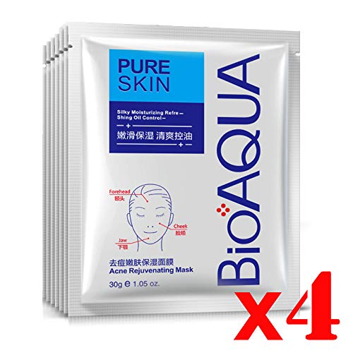 BIOAQUA 4in1 Face Acne Treatment Scar Removal Spots Pimples Oil Cream Face Masks Scar Blemish Marks Moisturizing Oil 100g+30g+30ml+4pcs X30g