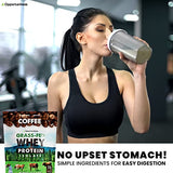 Opportuniteas Coffee Whey Protein Powder - Low Carb & Keto Friendly - 27g Protein - Grass Fed Whey Isolate + Colombian Coffee - 60mg Caffeine - Pre or Post Workout Drink Mix, Shake & Smoothie - 2.5 lb