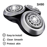 SH90 Replacement Heads for Philips Norelco Shavers Series 9000, New version of metal wheel buckle and Upgrade double-layer Precision Blades