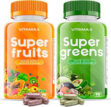 Vitamax Super Fruit and Vegetable Supplements – Organic Whole Superfood Vitamins & Minerals – 90 Veggie and 90 Fruit Capsules for Women, Men, and Kids - Soy Free – Made in The USA