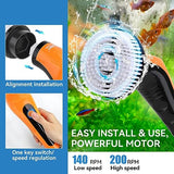 hygger IPX8 Electric Aquarium Cleaning Brushes, Rechargeable Cleaner Tools Kit with 6 Replaceable Clean Spin Brush Heads Cordless Use 2 Speeds Adjustable Handle for Dog House Outdoor/Cat Litter Boxes