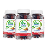 Fiber Choice Fruity Bites Daily Prebiotic Fiber Supplement Gummies, Mixed Berry, 90 Count (Pack of 3)