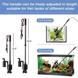 AQQA Electric Aquarium Gravel Cleaner, 6 in 1 Automatic Fish Tank Cleaning Tools Gravel Vacuum for Aquarium, Suitable for Change Water Wash Sand Water Filter and Water Circulation (320GPH, 20W)