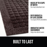 Gorilla Grip Ultra Absorbent Moisture Guard Doormat, Absorbs Up to 6 Cups of Water, Stain and Fade Resistant, Spiked Rubber Backing, All Weather Mats Capture Dirt, Indoor Outdoor, 47x35, Coffee