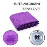 Eunzel Yoga Towel,Hot Yoga Mat Towel - Sweat Absorbent Non-Slip for Hot Yoga, Pilates and Workout 24" x72(Grip Dots,Purple)