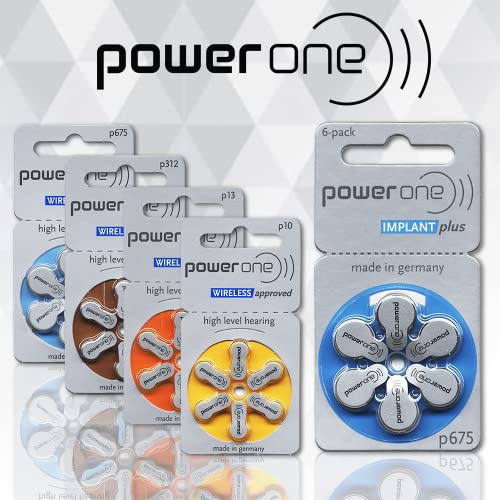 Power One Cochlear Implant 675 Batteries! 5, 60-Packs, Total 300 Batteries