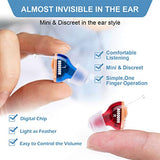 Resovonac Hearing Amplifier for Seniors Adults - Noise Reduction Hearing Ear Amplification Device Nearly Invisible Hearing Aid Cleaning kit Included (BLUE)