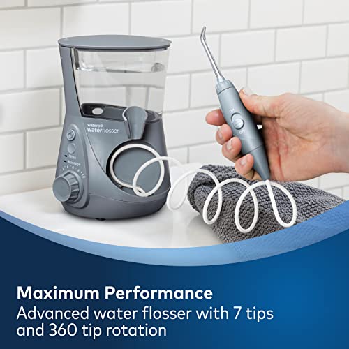 Waterpik Aquarius Water Flosser Professional, 7 Tips for Multiple Users and Needs, WP-667CD & DT-100E Implant Denture Replacement Tips Water Flosser Tip Replacement, 2 Count