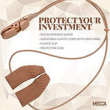 Hearing Aid Protectors and Clips - (2-Pack) Corded Fabric Cover w/Clasp Protect from Dirt Dust Sweat & Moisture Reduces Wind Noise & Prevents Loss Fits Most (1-Inch, 1.25-Inch, 2-Inch) BTE Devices