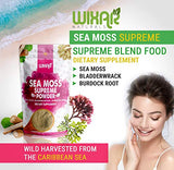 Wixar Wildcrafted Sea Moss Powder – (8 Ounces) – Natural Irish Sea Moss and Bladderwrack with Burdock Powder - Thyroid Support, Healthy Skin, Keto Detox, Joint Support Alkaline Supplements