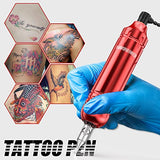 Wormhole Rotary Tattoo Machine Kit for Beginners Cartridge Tattoo Machine Kit with 20 Color Inks Power Supply Tattoo Pen Kit Red