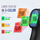 Touchless Thermometer for Adults, Digital Infrared Thermometer Gun, Forehead and Object 2 in 1 Mode, Fast Accurate Results with Fever Alarm-Black, LCD