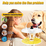 2 Pack Flea Traps for Inside Your Home with 10 Sticky Discs & 4 Bulbs & 2 Charge Cables, 360° Flea Light Trap for Indoor Flea Killer, Non Toxic Flea Control Bed Bug Trap, Friendly to Pet & Kid, White