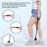 Shoe and Sock Aid Device Kit, 2 Piece, Shoehorn Grabber Reacher Tool & Sock Assistant Device No Bending, for Senior/People with Knee Or Back Pain