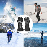 LATITOP Heated Gloves for Men Women, 7.4V 22.2WH Rechargeable Battery Heated Ski Gloves, Full Touchscreen & Waterproof Windproof, Up to 10H Heating for Winter Outdoor Work Skiing Hiking Snowmobile, L