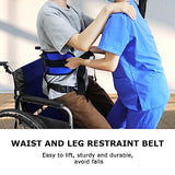 YHK Gait Belt Leg Loop with 6 Handles Adjustable Care Safety Gait Assist Device for The Elderly and People with Limited Mobility Daily Care，Supports 500 lbs with Quick Release Buckle (Blue)
