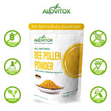 Alovitox Fresh Bee Pollen Powder 16 Oz | 100% Pure, Fresh Natural Raw Bee Pollen | Bee Pollen Supplement Proteins | Vitamins B6, B12, C, A Pollen Bee | Bee Pollen, Gluten Free Polen