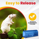 Utopia Home Humane Mouse Traps Indoor for Home (Pack of 4) - Blue Reusable Mice Traps for House Indoor - Pet Safe Mouse Trap Easy to Set, Quick, Effective, & Safe Rodent Trap